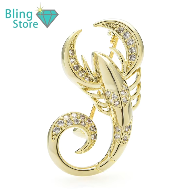 Broche Dieren | Schorpioen Broche met Glanzende Strass Steentjes
