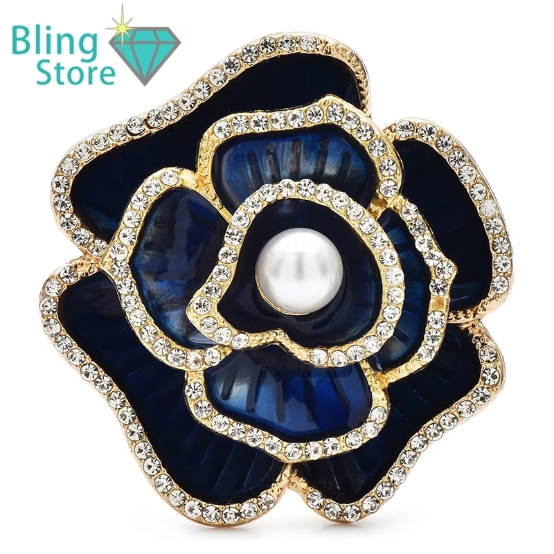 Broche Bloemen - Klassieke Camelia en Pioen Emaille Speld