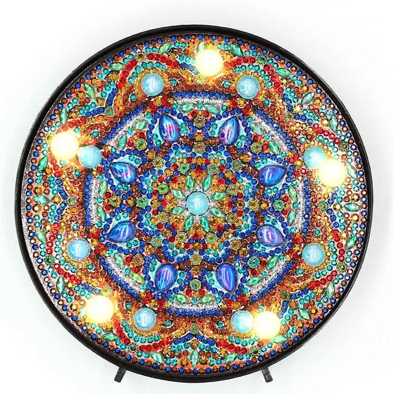 Diamond Painting Lamp met Mandala en Landschap Ontwerp