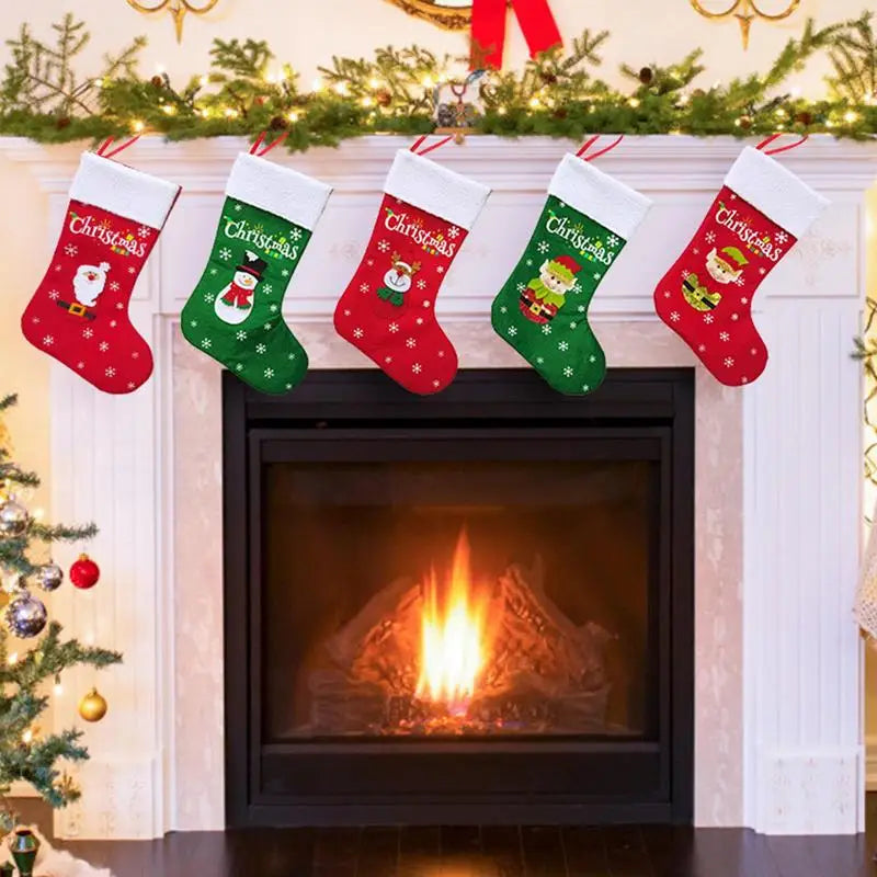 Kerst sok (decoratief) Merry Christmas hangende sok – rustieke feestversiering voor haard of kerstboom