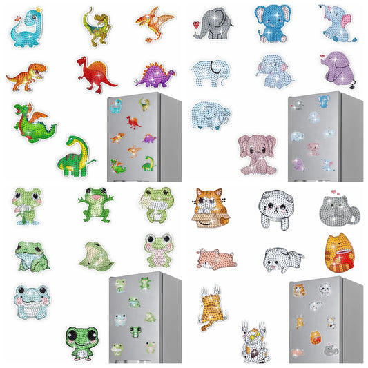 Diamond Painting Magneten - Set van 8 koelkastmagneten met speciale vorm steentjes