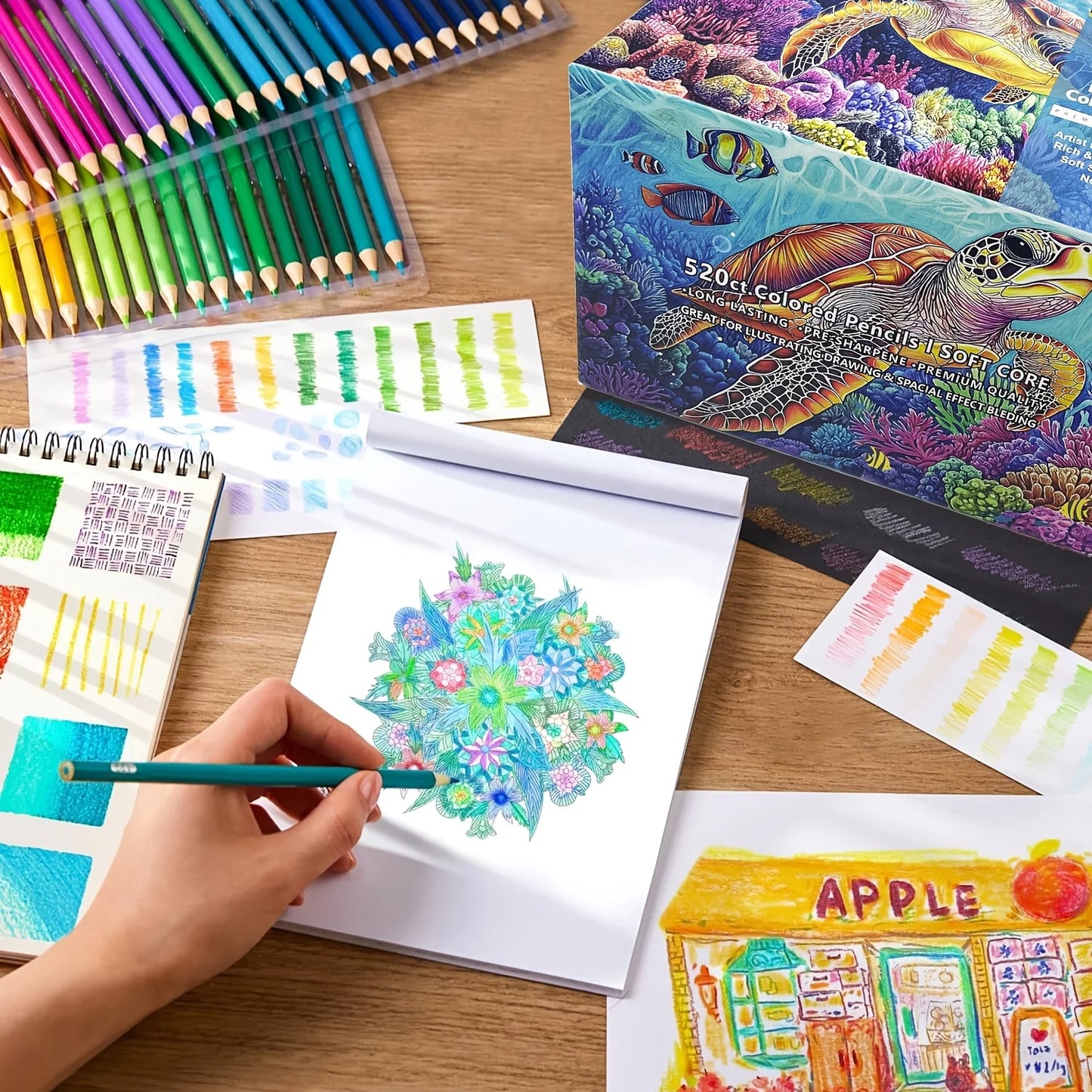 Kleurpotloden 520-delig – Premium oliebasis met heldere kleuren