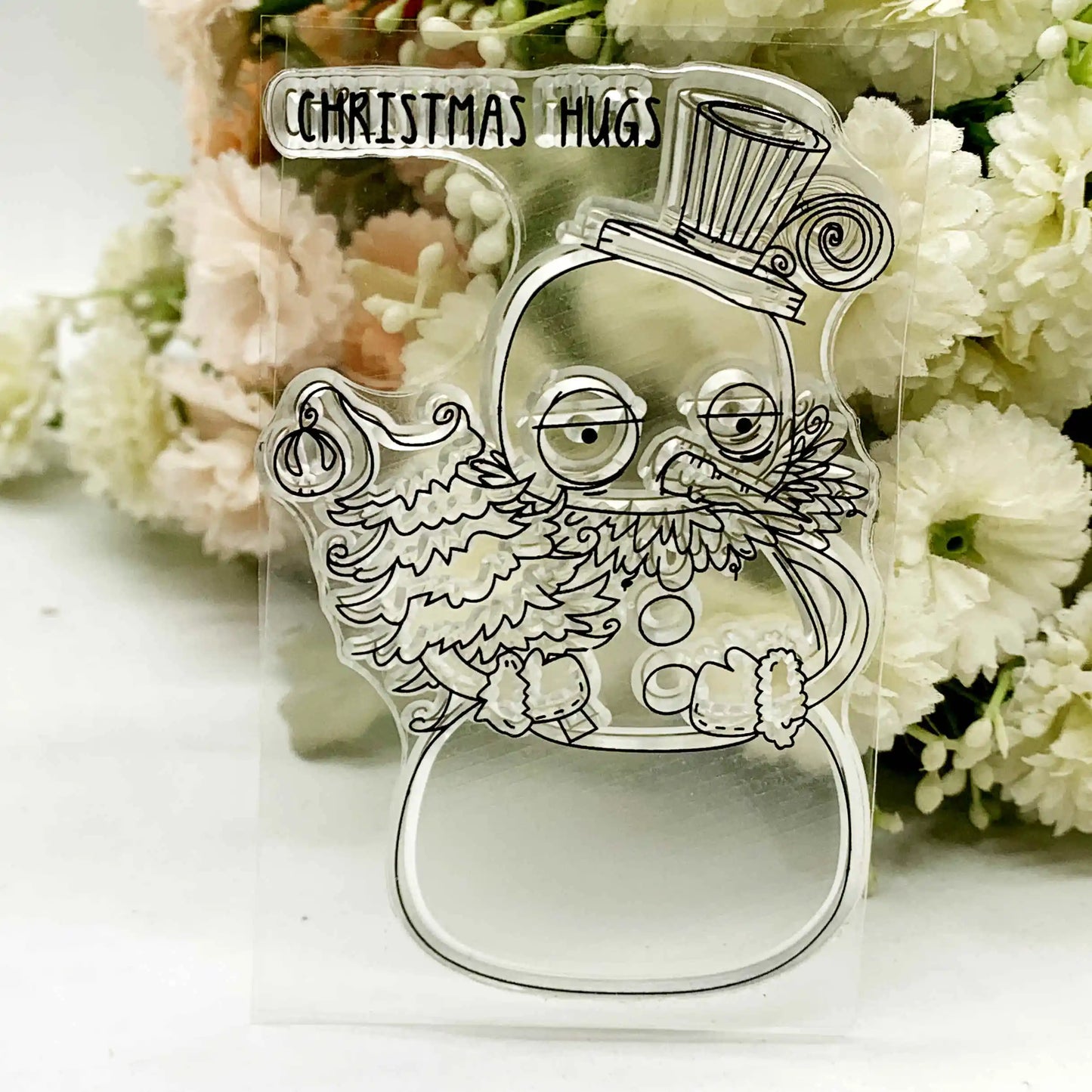 Stempel Kerst sneeuwpop transparant siliconen voor kaarten en scrapbooking