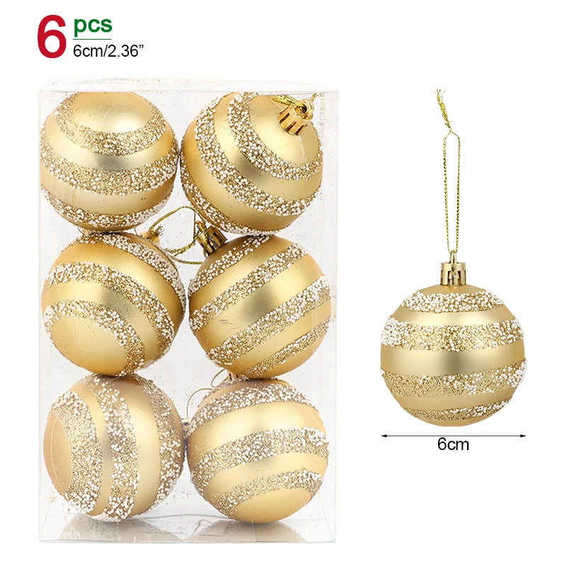 Kerstballen set rood, groen, wit en goud 6 stuks 6 cm voor kerstboomdecoratie