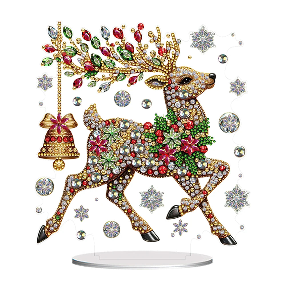 Diamond Painting Hangend Ornament – Acryl Kerst thema met Speciale Vormige Steentjes - LB219