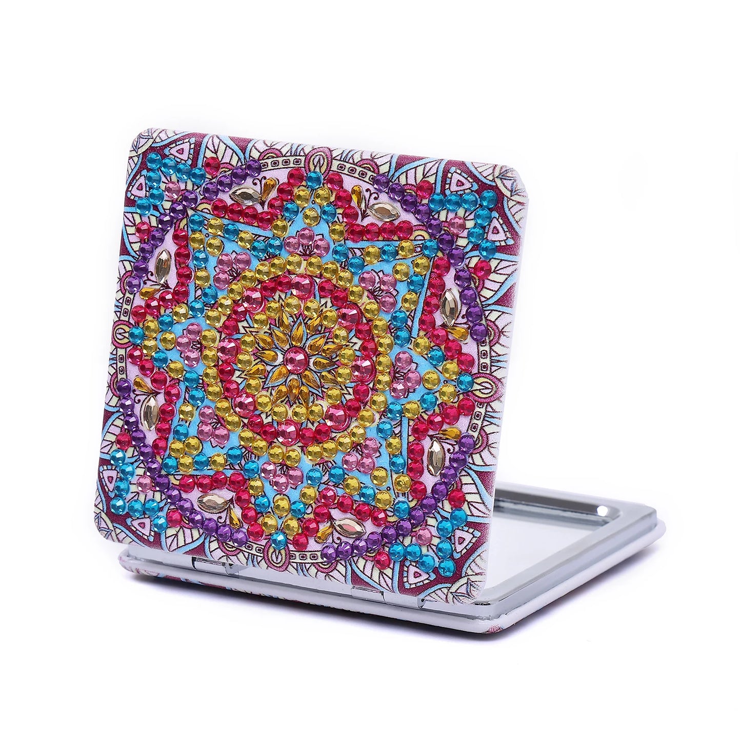 Diamond Painting Make-up spiegel Mandala – Dubbelzijdige Opvouwbare Pocketspiegel – Inclusief Steentjes en Gereedschap