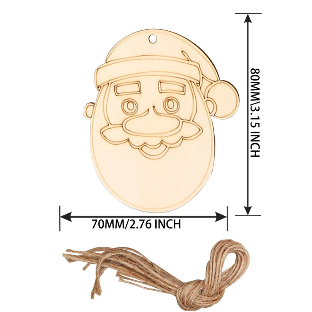 Houten figuur om zelf te schilderen/kleuren – Kerstboom hangornamenten van hout (set)