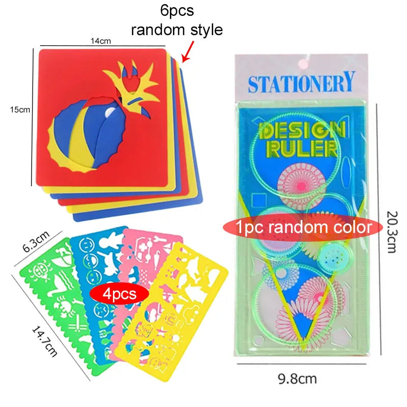 Krastekening creatieve schilder set met sjablonen voor kinderen