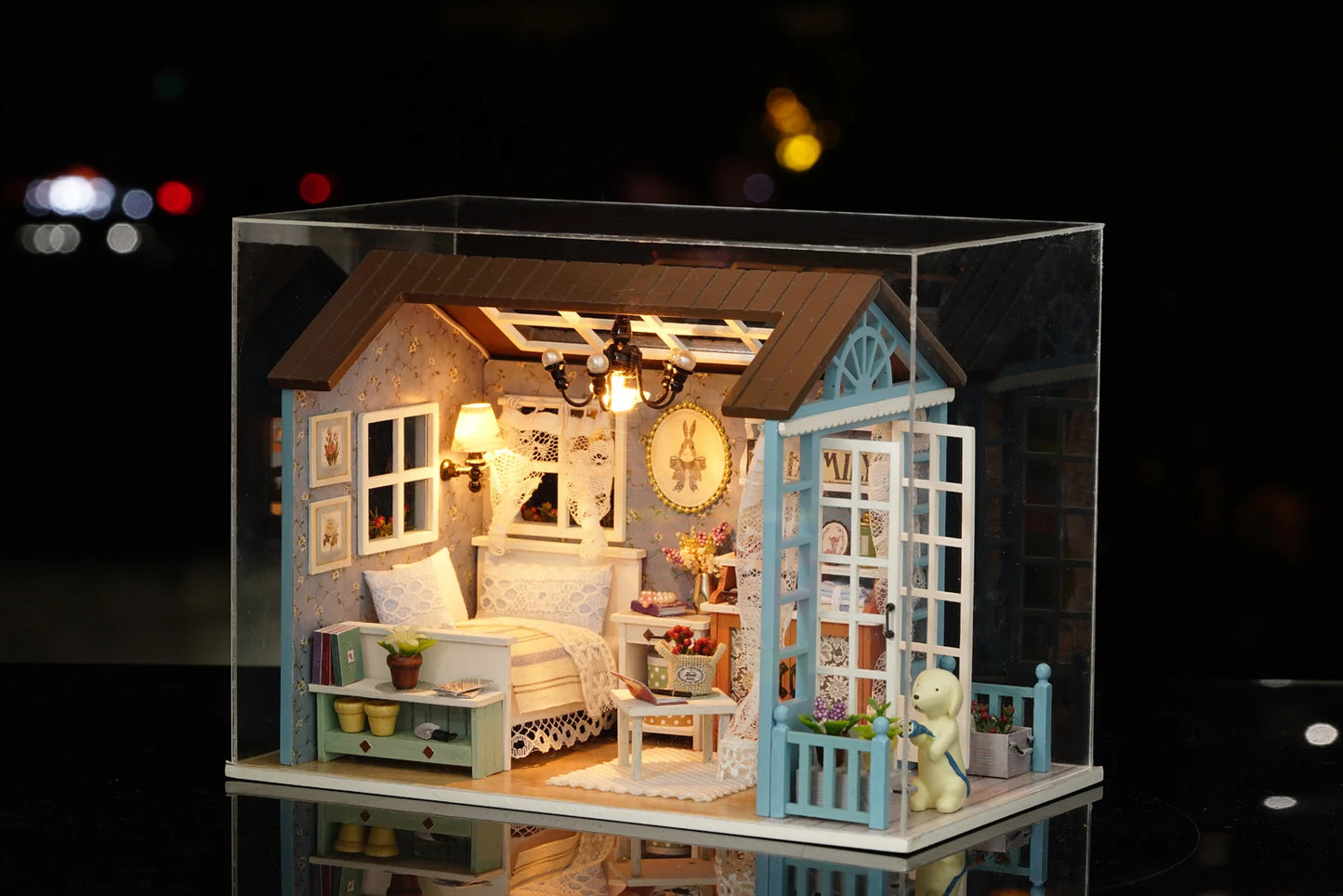 Zelfbouw Miniatuurhuisje - Knus Café met Verlichting