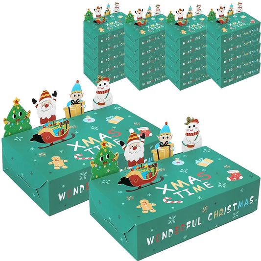 Kerst cadeauverpakking cartoon snoepdoosjes voor feest en lekkernijen