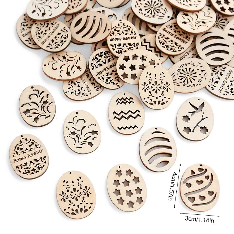 Houten Paas figuur om zelf te kleuren/schilderen paaseieren set