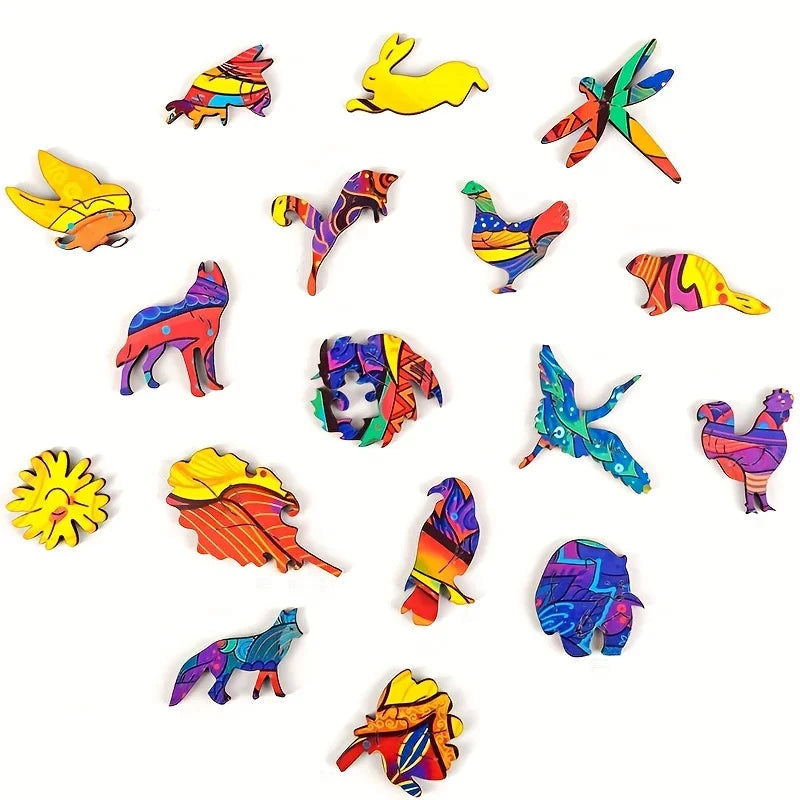 Houten figuren puzzel Rainbow Wolven