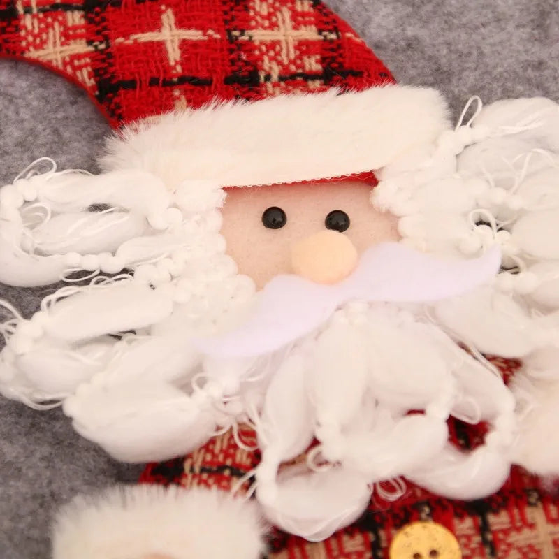 Kerst sok decoratief met rendier, kerstman, ijsbeer en sneeuwvlok – feestelijke cadeauzak