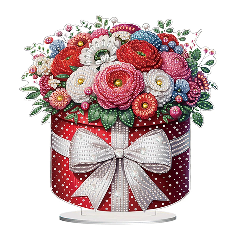 Diamond Painting Tafelornament Acryl Decoratie met Speciale Strass - Bloemen