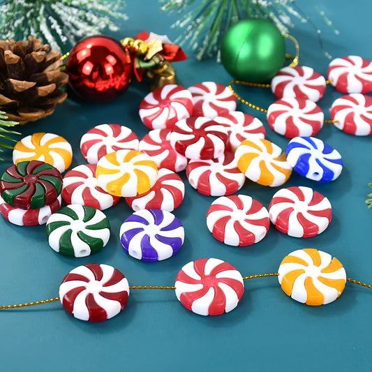 Kerst ornament voor in Kerstboom rood wit snoep decoratie set 10 stuks