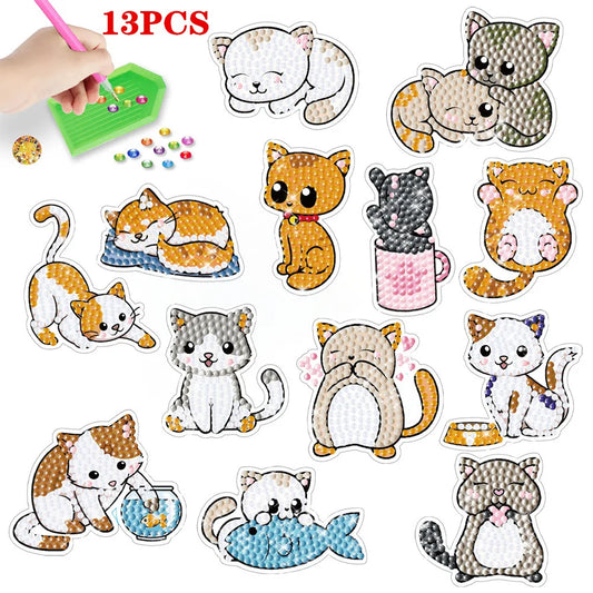 Diamond Painting Sticker set - Schattige Kat Mozaïek Stickers