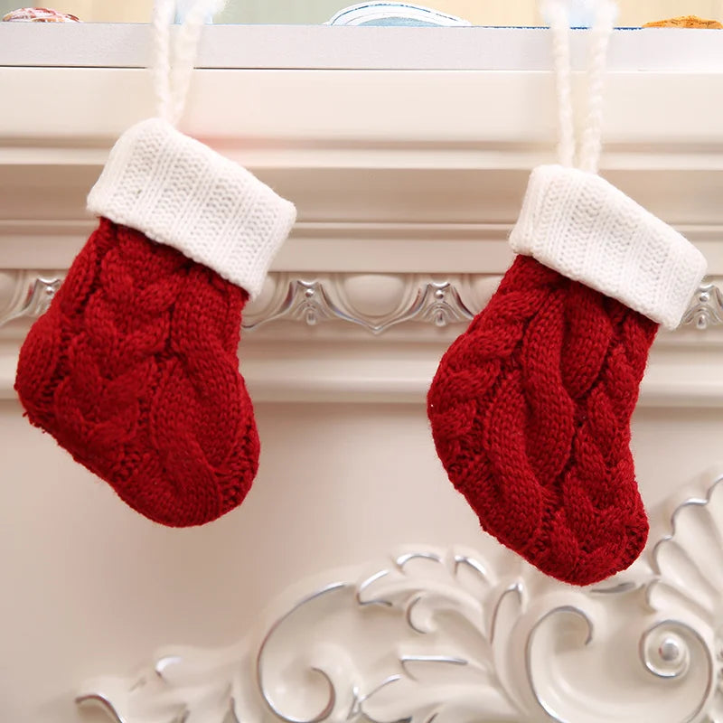 Kerst sok decoratief mini cadeauzakje voor boom en feestversiering