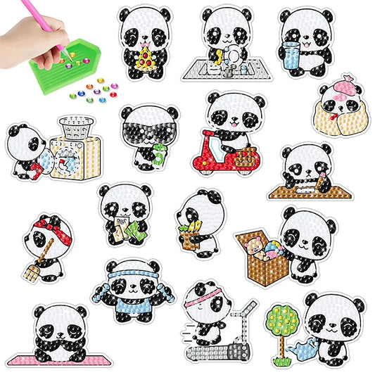 Diamond Painting Sticker set - Schattige Panda