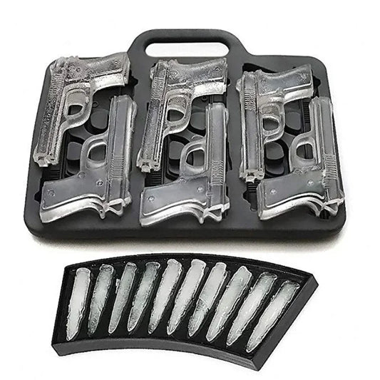 IJsblokjesvorm kogel en pistool figuren voor drankjes en cocktails