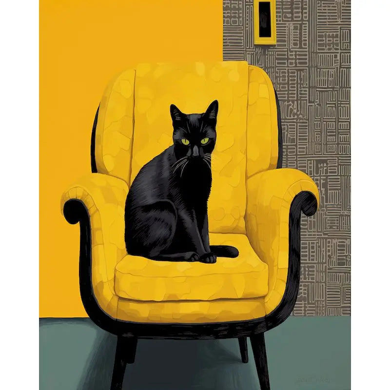 Schilderen op nummer Dieren - Kat en Hond in Geometrisch Abstract Design