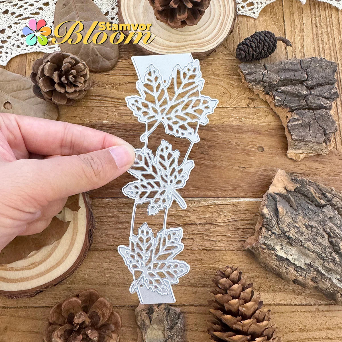 Snijmal Herfstbladeren Rand – Decoratieve Metaalmal voor Kaarten en Scrapbooking