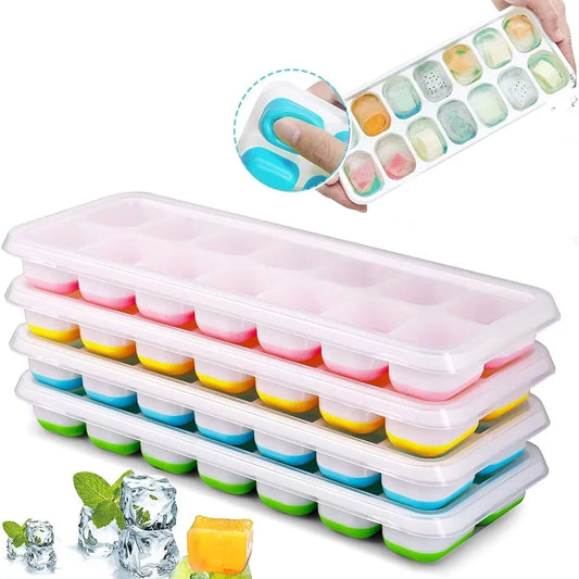 IJsblokjes vorm fruitige siliconen tray met deksel – herbruikbaar en praktisch