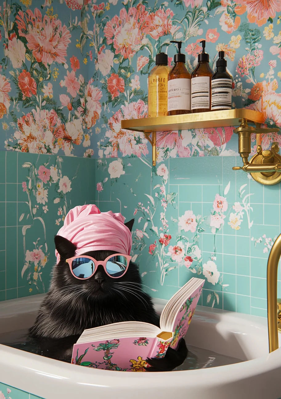 Schilderen op nummer Dieren - Acrylverf Zwart Kat Design voor Badkamer