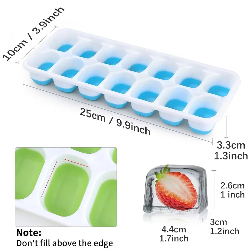 IJsblokjes vorm fruitige siliconen tray met deksel – herbruikbaar en praktisch