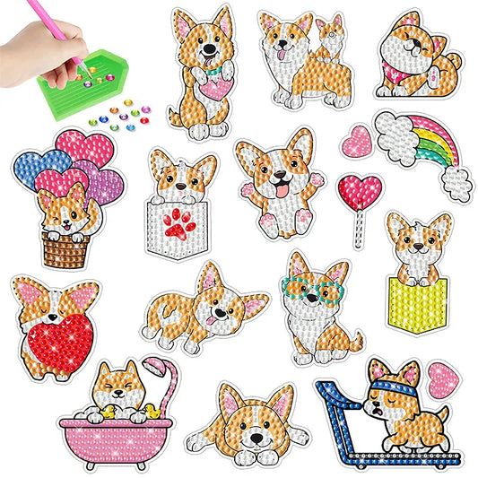 Diamond Painting Sticker set - Schattige Corgi