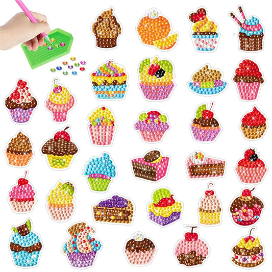 Diamond Painting Sticker set - Schattige Cupcakes