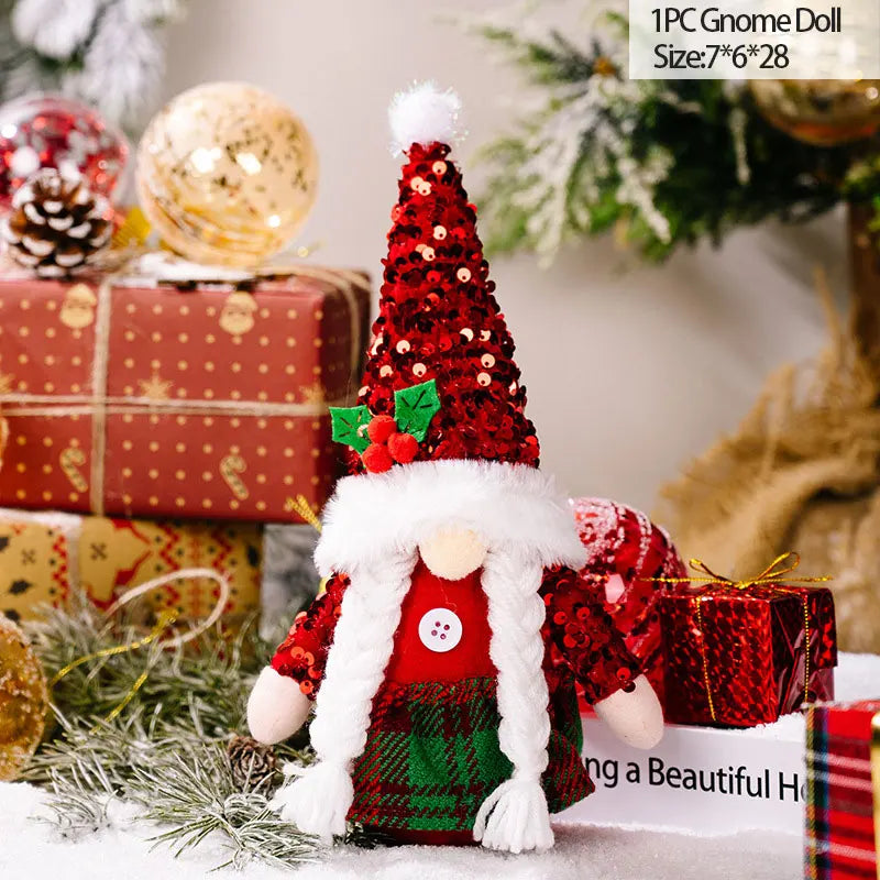 Kerst pop decoratieve pluche kabouter zonder gezicht voor sfeervolle versiering
