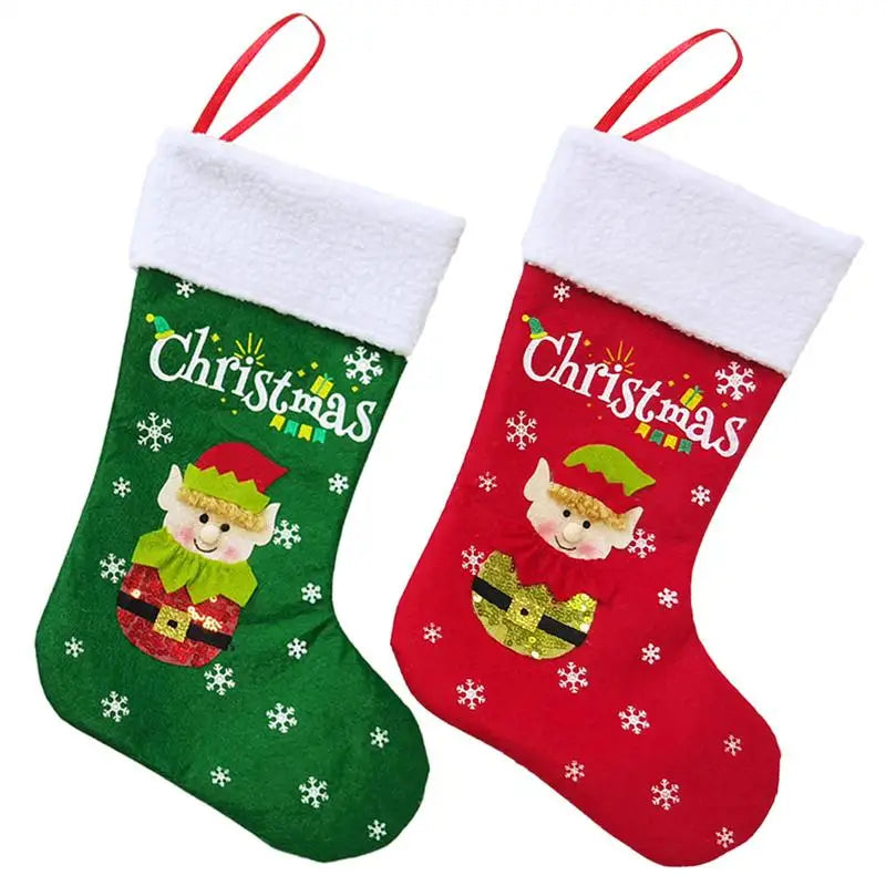 Kerst sok (decoratief) Merry Christmas hangende sok – rustieke feestversiering voor haard of kerstboom