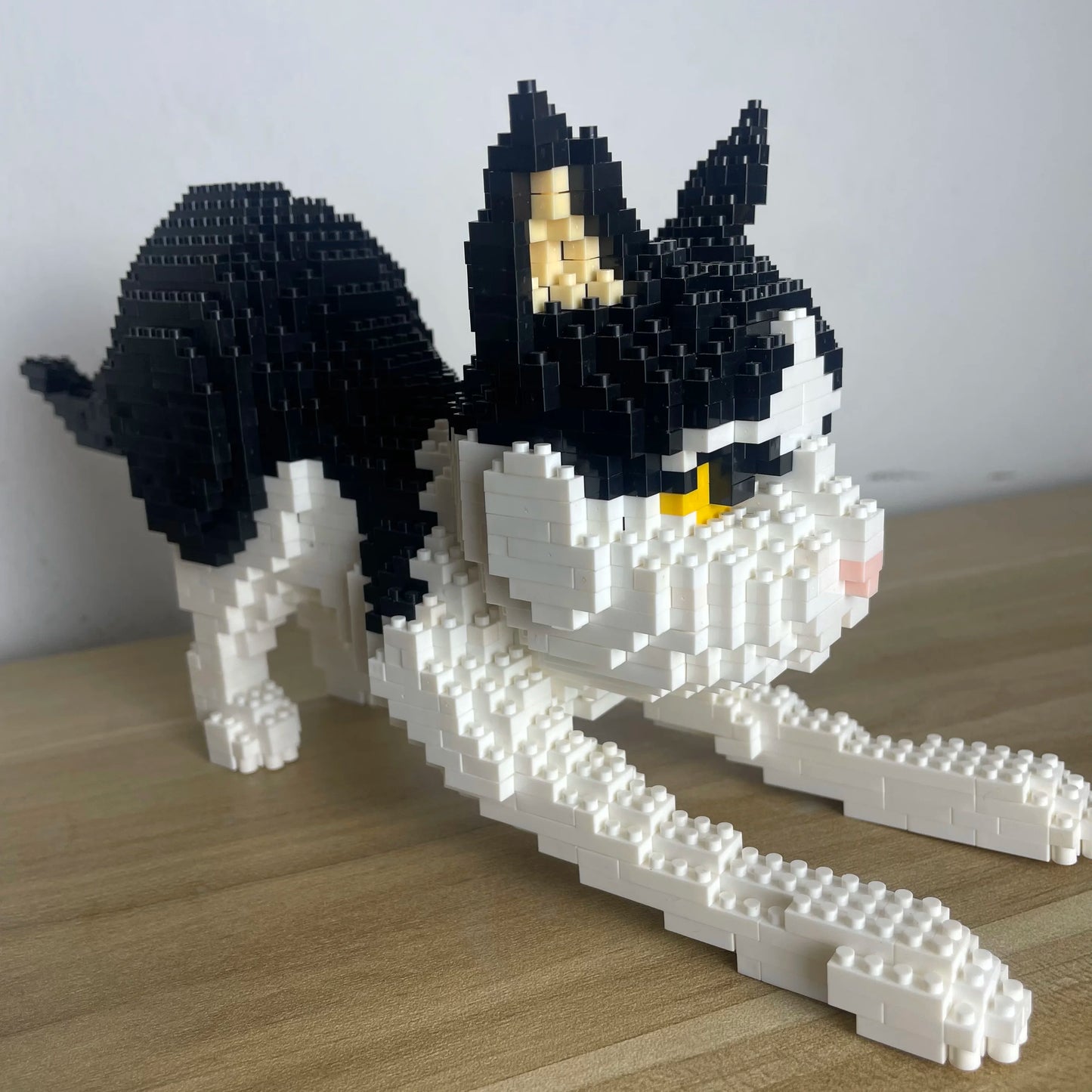 Bouwpakket Schattige Kat – Mini Model Blokken voor Liefhebbers - Zwart-Wit