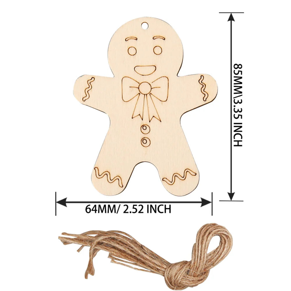 Houten figuur om zelf te schilderen/kleuren – Kerstboom hangornamenten van hout (set)