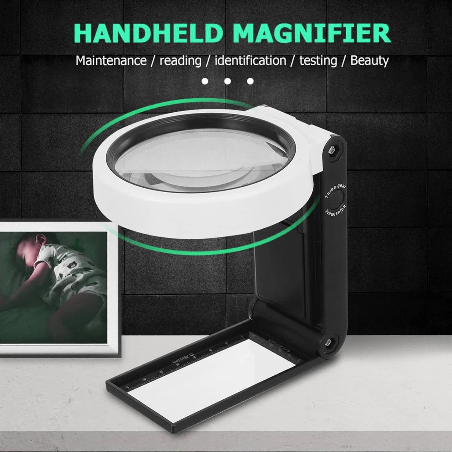 Diamond Painting Loeplamp met LED Verlichting – Vergrootglas 3X/5X/25X – Handheld en Opvouwbaar