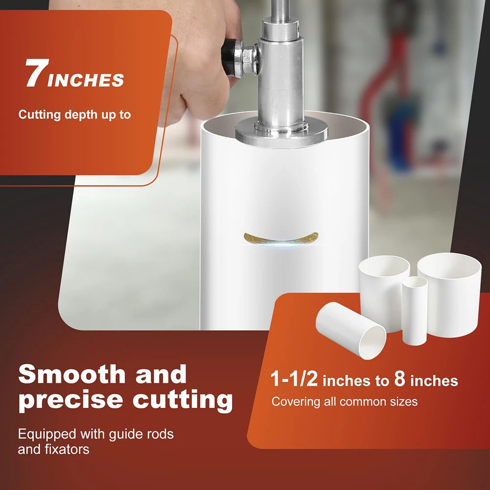 Binnenpijpsnijder verstelbaar voor PVC buizen – interne pijpsnijder met 0,6 cm zeskant aansluiting voor boormachine