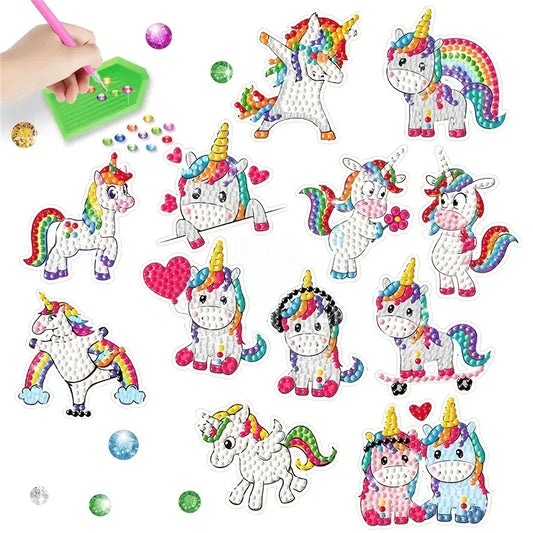 Diamond Painting Sticker set - Schattige Cartoon eenhoorns