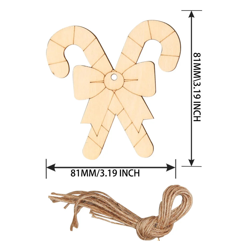 Houten figuur om zelf te schilderen/kleuren – Kerstboom hangornamenten van hout (set)