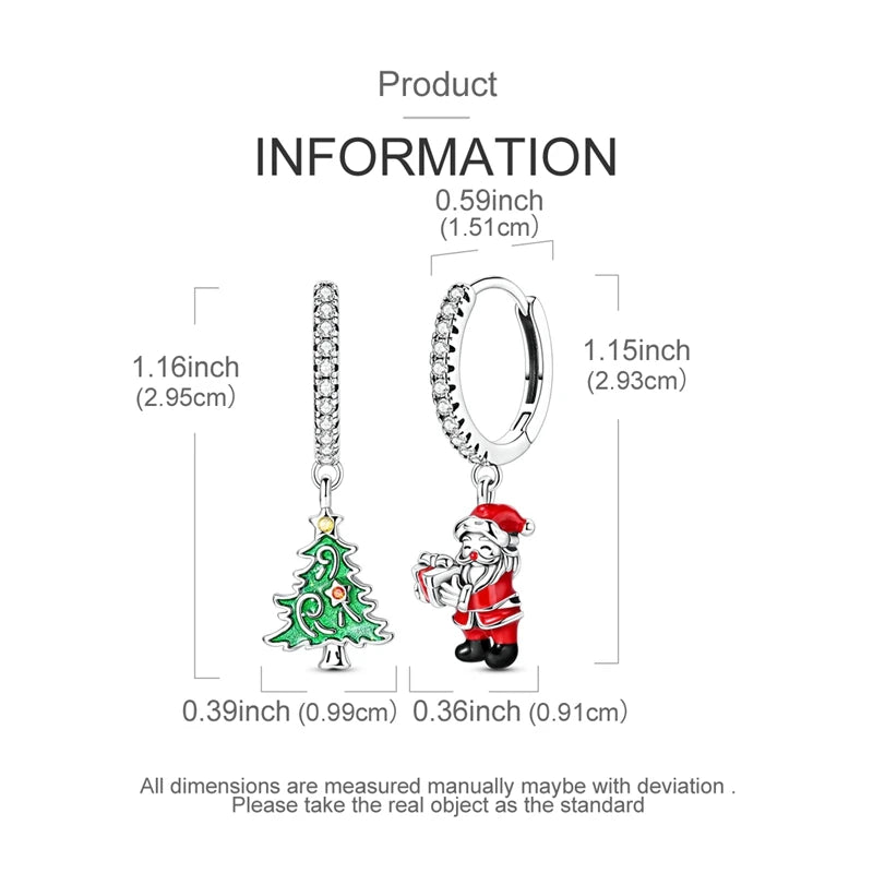 Kerst oorbellen 925 sterling zilver sprankelende hangers voor feestelijke elegantie