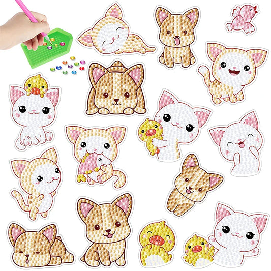 Diamond Painting Sticker set - Schattige Katjes