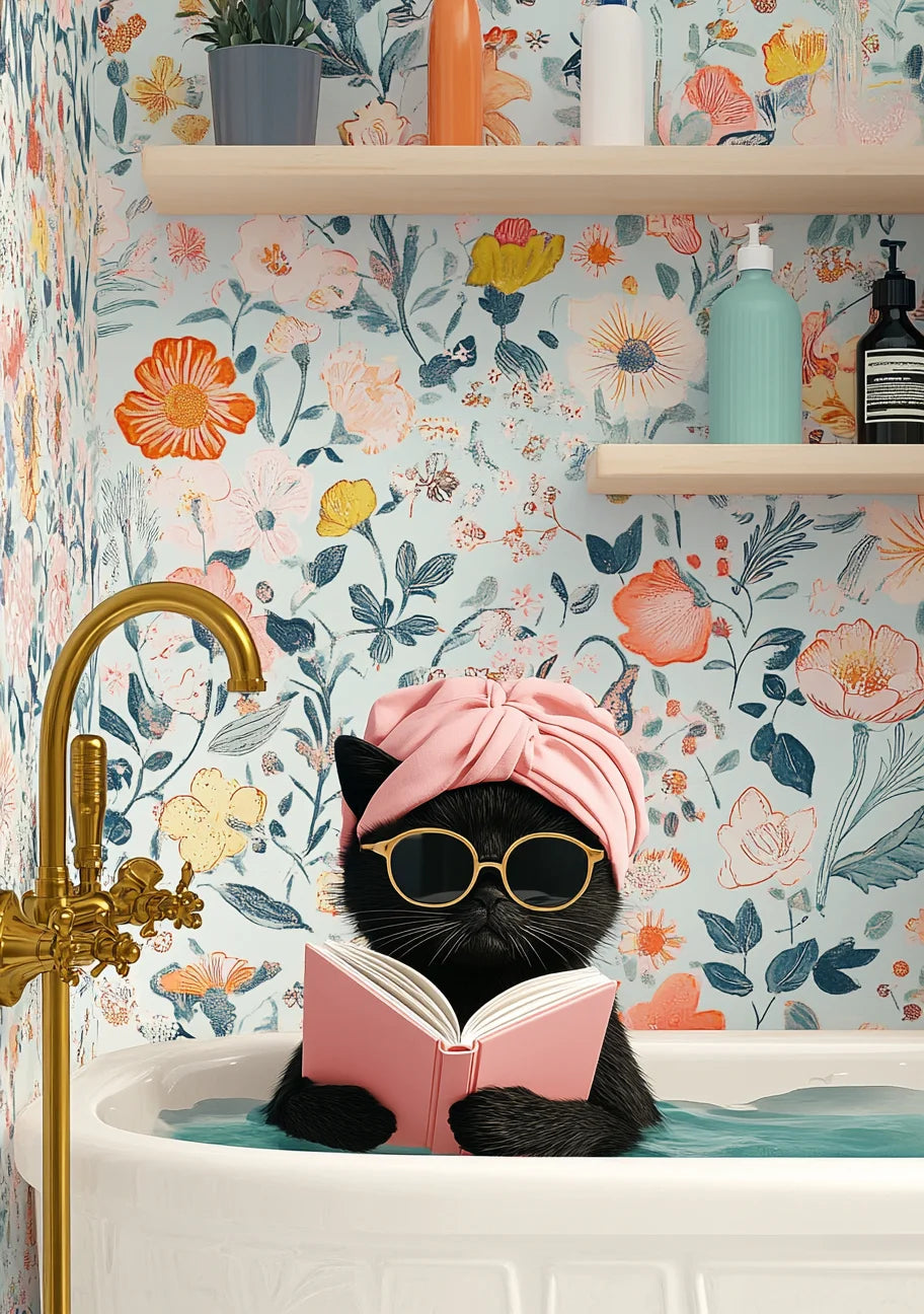 Schilderen op nummer Dieren - Acrylverf Zwart Kat Design voor Badkamer