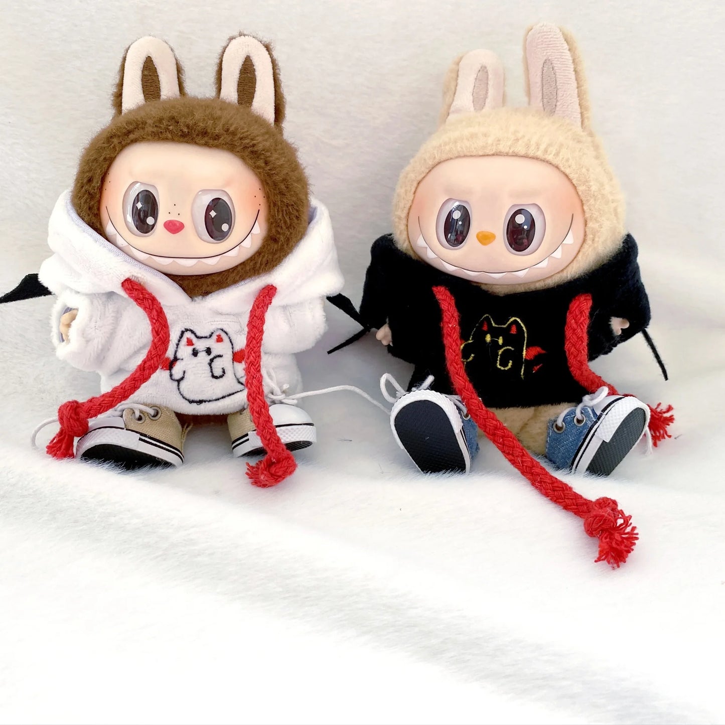 Kleding voor Labubu poppen – Halloween hoodie met vleermuis & Kpop stijl