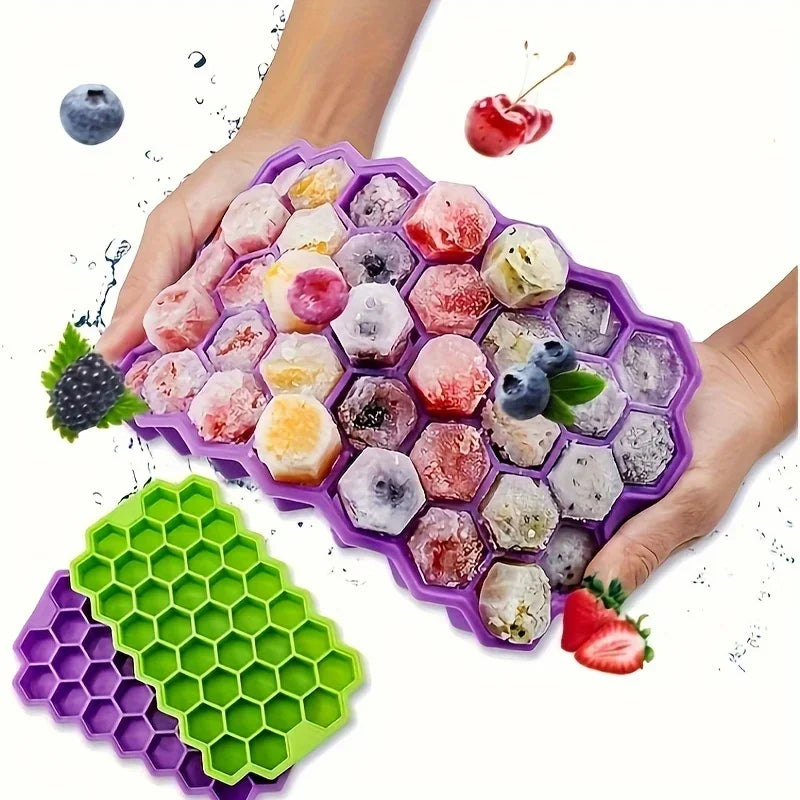 IJsblokjesvorm honingraat silicone met deksel – 148 vakjes