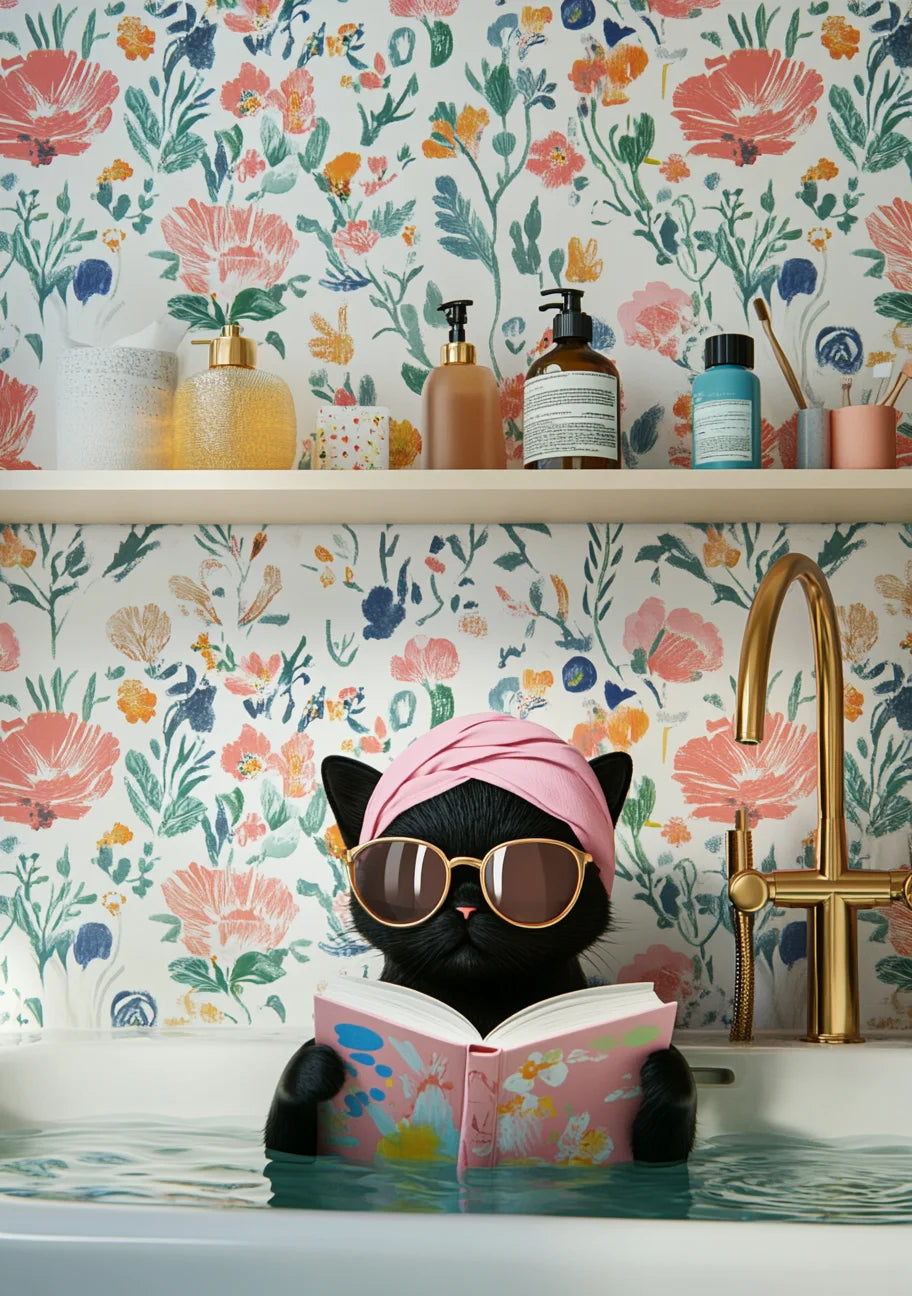 Schilderen op nummer Dieren - Acrylverf Zwart Kat Design voor Badkamer