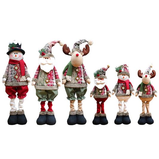 Kerst pop rendier sneeuwpop en kerstman decoratie set