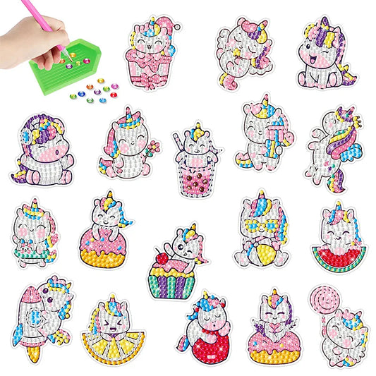 Diamond Painting Sticker set - Schattige Eenhoorn