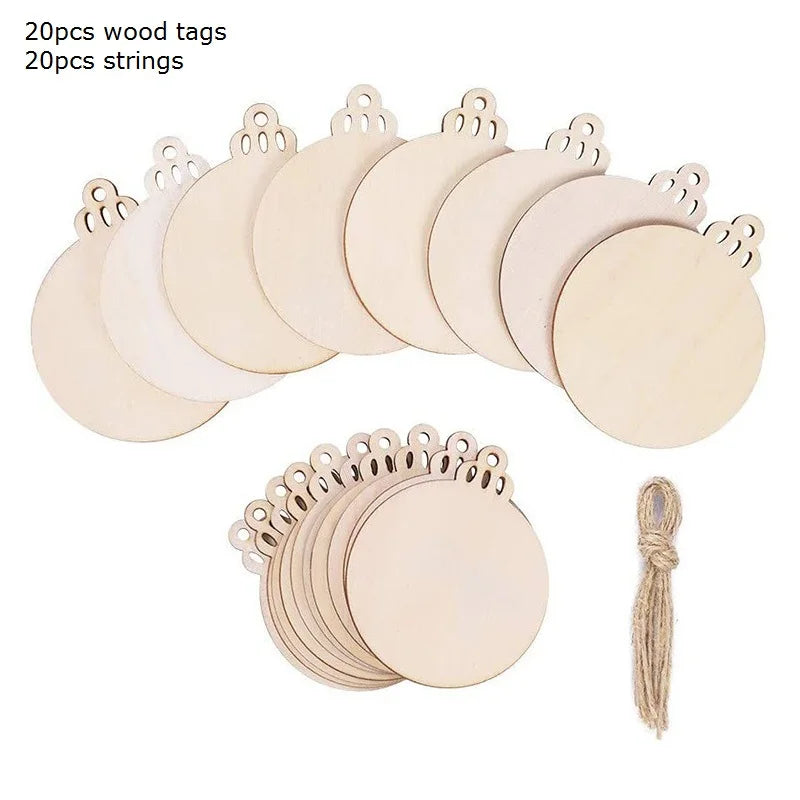 Houten figuur om zelf te schilderen/kleuren – kersthanger set 5/10/20 stuks – 6,5 cm