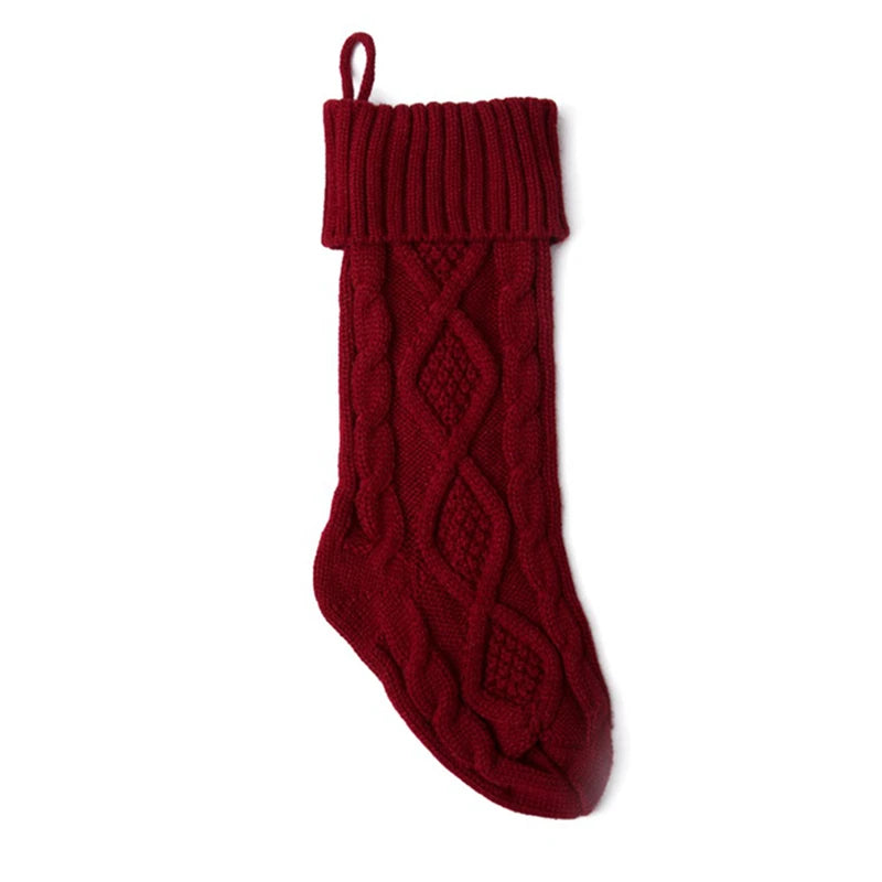 Kerst sok decoratief gebreid voor cadeaus en feestelijke sfeer 46cm
