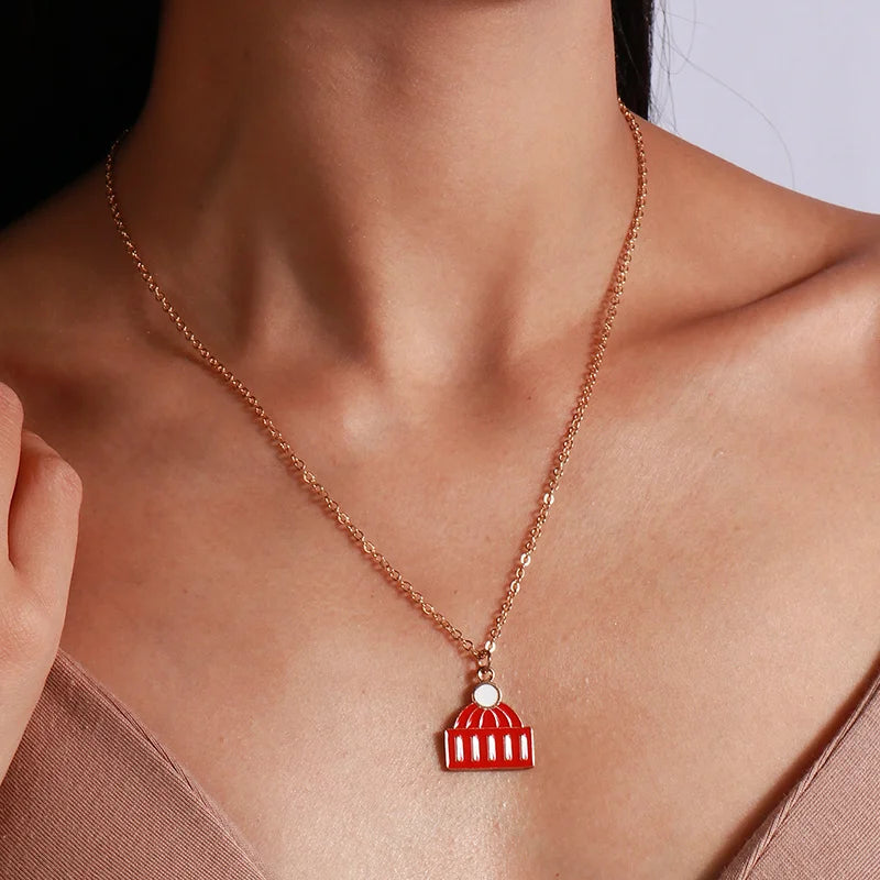 Kerst ketting met kerstboom, kerstman en belletjes hanger – feestelijke sieraden voor dames
