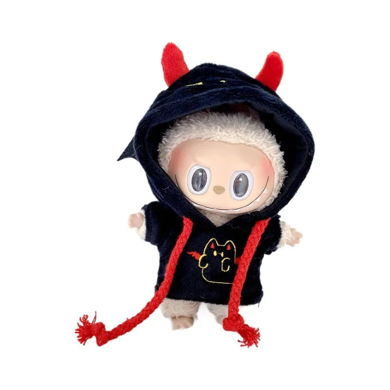 Kleding voor Labubu poppen – Halloween hoodie met vleermuis & Kpop stijl